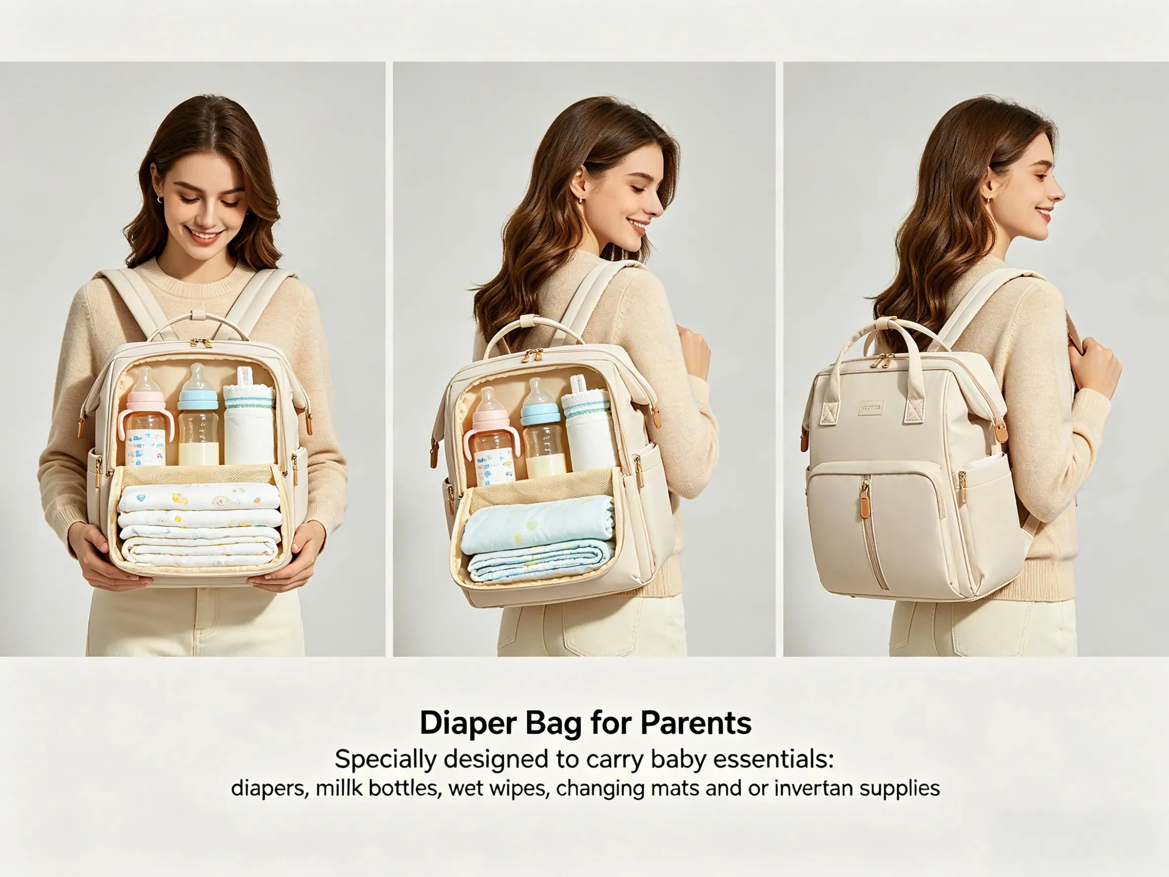 Versatile unisex diaper bag suitable for dads and moms